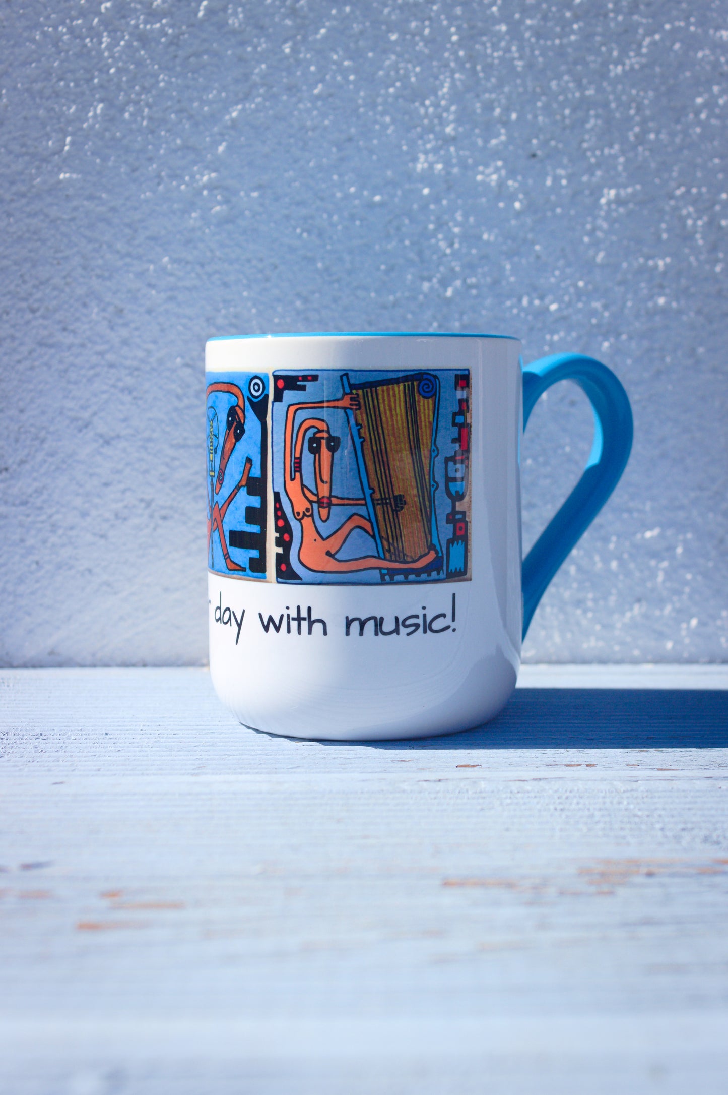 "Kick off your day with music!" | Kubek ceramiczny
