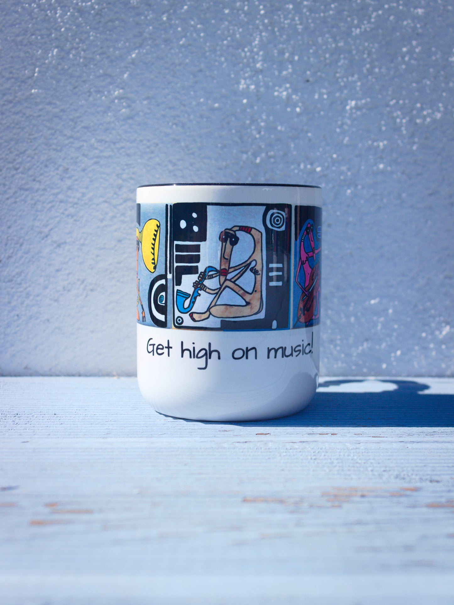 "Get high on music!" | Kubek ceramiczny