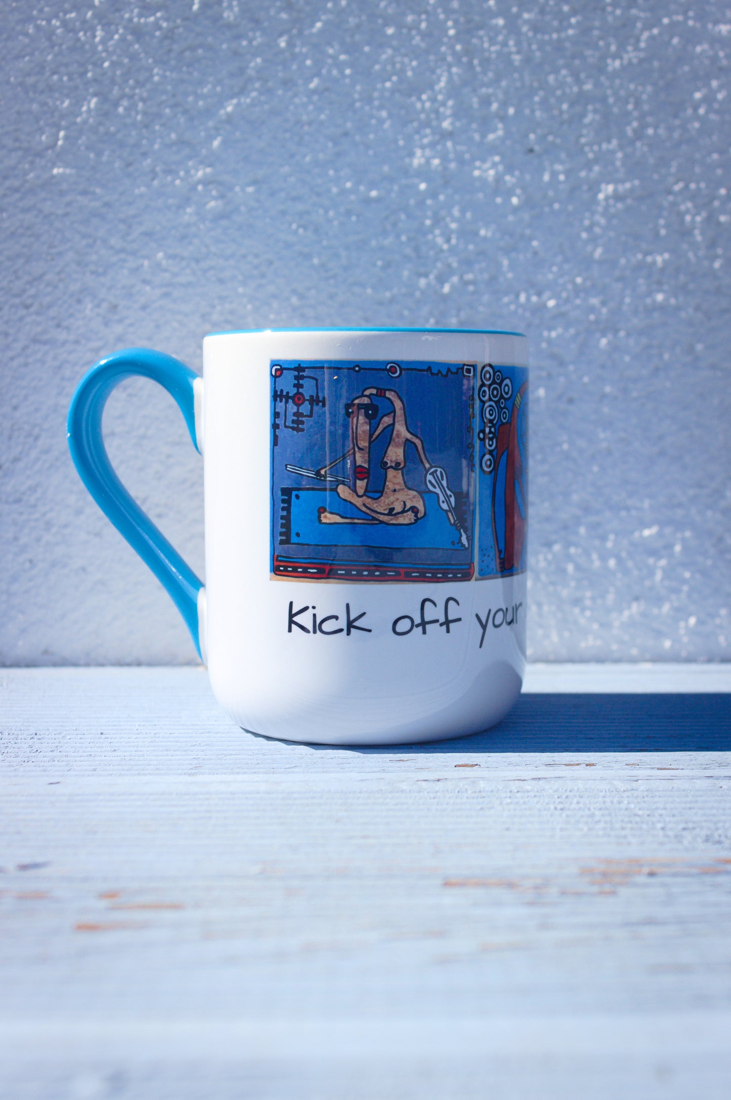 "Kick off your day with music!" | Kubek ceramiczny